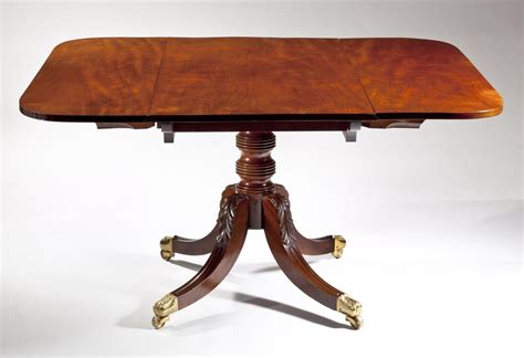 Duncan Phyfe Fine Sheraton Carved Mahogany Drop Leaf Dining Table 1820