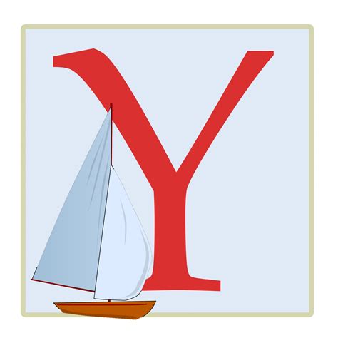 文字y、ヨットのイラスト 無料画像 Public Domain Pictures