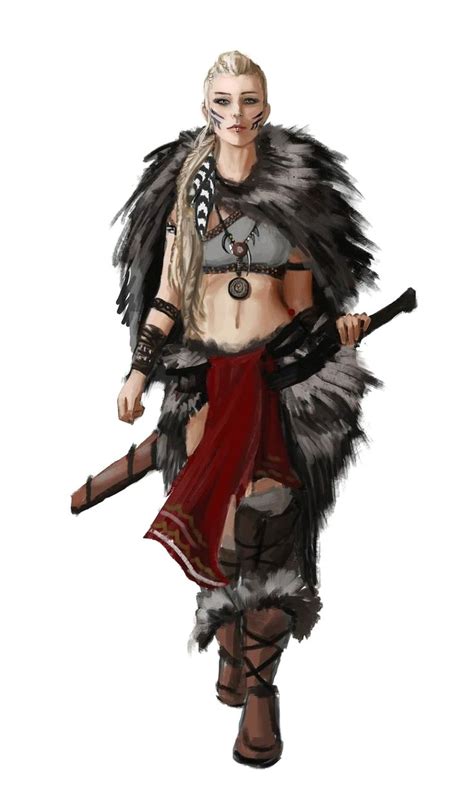 Female Human Barbarian Or Bloodrager Pathfinder Pfrpg Dnd Dandd 35 5th