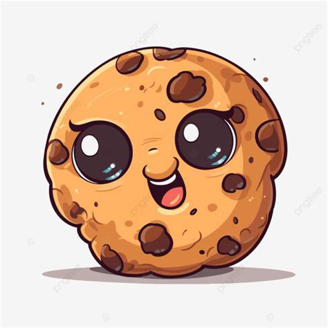 Cookie Clipart Bonito Chip Cookie Rosto Feliz Rosto Chibi Com Desenhos