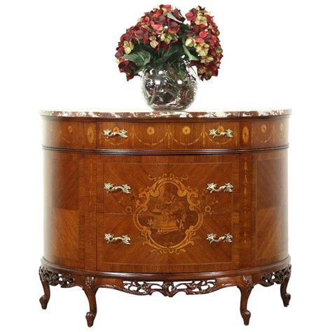 Find the perfect home furnishings at hayneedle, where you can buy online while you explore our room designs and curated looks for tips, ideas & inspiration to help you along the way. Demilune Half Round Marble Top Console Chest or Cabinet, Marquetry Scene | Console chest, Marble ...