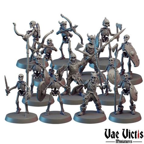 Pc Skeleton Horde Mm Or Mm Scale Dnd Miniature Etsy