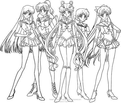 Sailor Moon Group Coloring Pages At Getdrawings Free Download