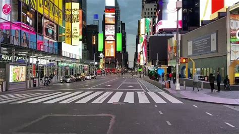 New York S Times Square Near Deserted As City Goes Into Coronavirus