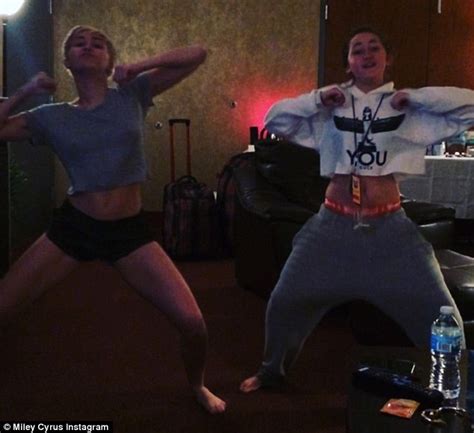 Miley Cyrus Shares Videos Of Herself And Little Sister Noah Dancing Together Daily Mail Online