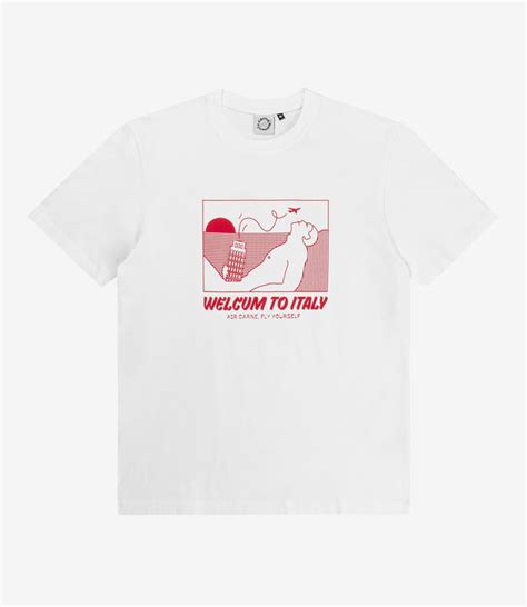Shop Carne Bollente Welcum To Italy Tee White At Itk Online Store
