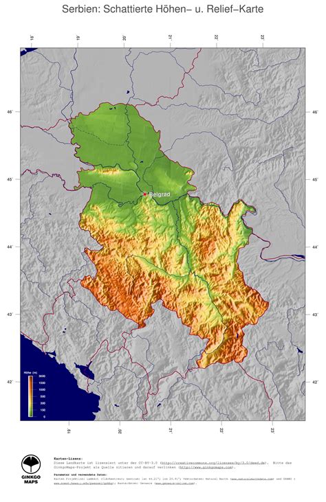 Landkarte Serbien Ginkgomaps Landkarten Sammlung Kontinent Europa