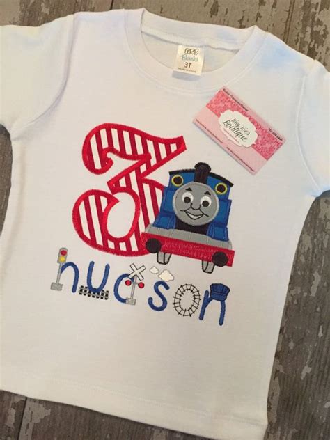 Thomas The Train Embroidery Shirt 1 5 Years Old With Special Train Font