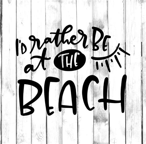 i d rather be at the beach di cut decal etsy