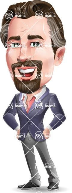 Cartoon Businessman With Goatee Beard Vector Character Smiling Graphicmama