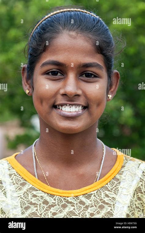 Young Native Sinhalese Woman Smiling Portrait Anuradhapura North