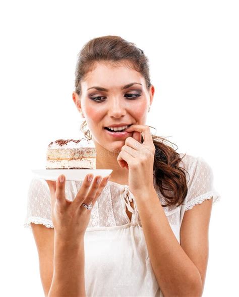 Woman With A Cake Stock Image Image Of Sweet Look Freshness 28600009