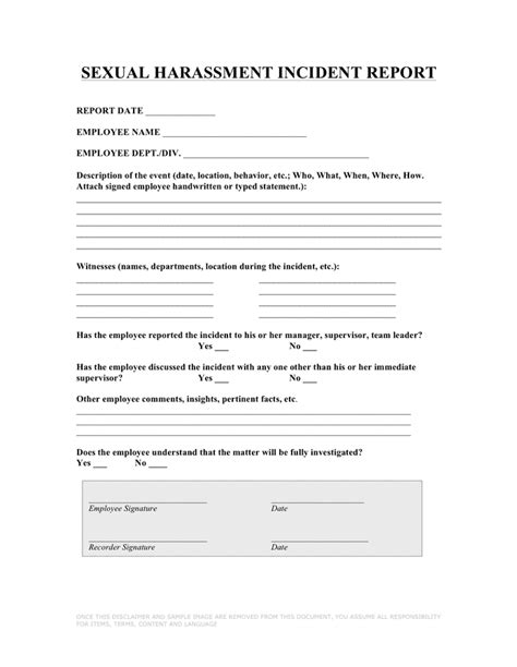 Sexual Harassment Incident Report Form In Word And Pdf Formats Free Hot Nude Porn Pic Gallery