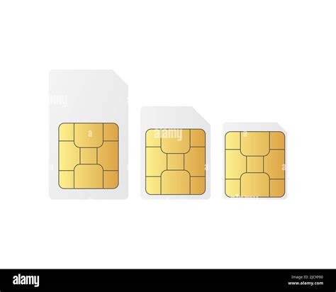 Set Sim Card Chip On White Background Standart Nano And Micro Sim