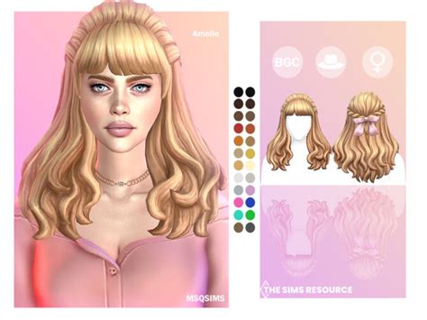 Amelie Hair By Msqsims At Tsr Sims 4 Updates