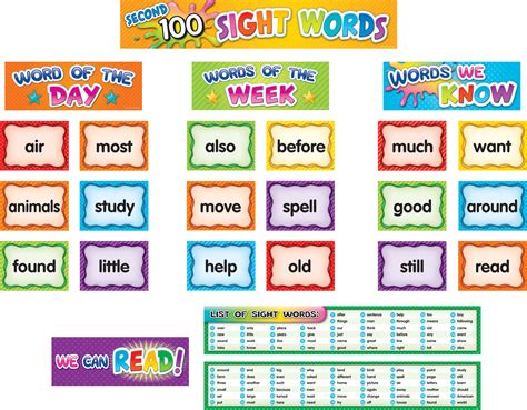 Second 100 Sight Words Pocket Chart Cards - TCR20846 | Teacher Created Resources
