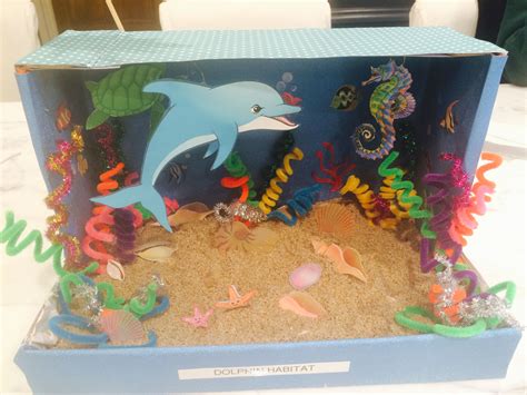 Dolphin Diorama Dolphin Craft School Kids Crafts Whale Crafts