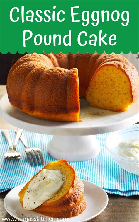 It gets drizzled with a luscious glaze and is perfect for the holidays! Classic Eggnog Pound Cake - Maria's Kitchen