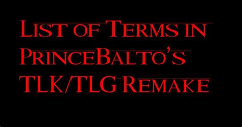 List Of Terms In Princebaltos Tlktlg Remake The Lion King Fanon