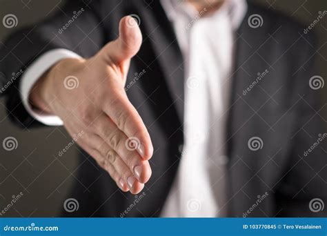 Business Man Offer And Give Hand For Handshake Stock Image Image Of