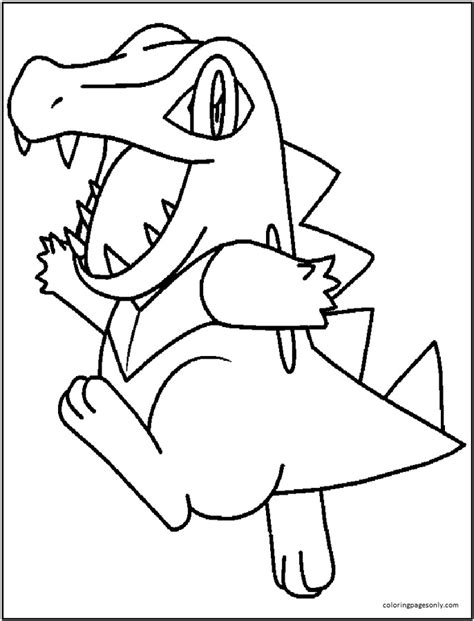 30 Free Printable Totodile Coloring Pages