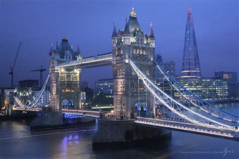 London Twilight Tower Bridge And The Shard River Thames London