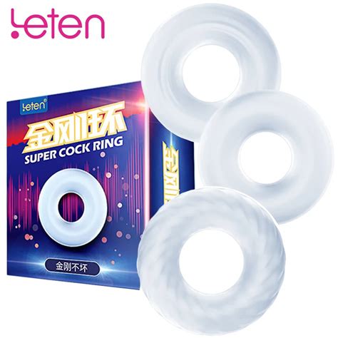 Buy Leten Sex Product Silicone Male Chastity Cock Rings Delay Ejaculation Penis