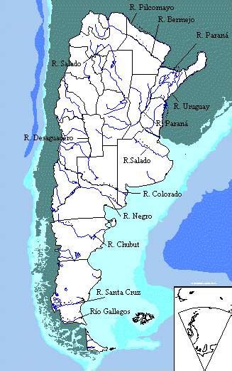 Mapa Hidrográfico De Argentina