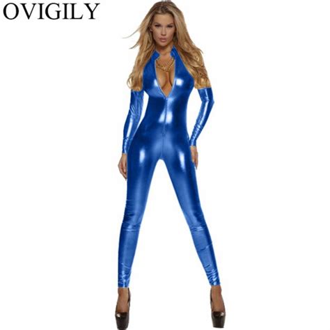 Buy Ovigily Women Sexy Metallic Unitard Catsuits Girls