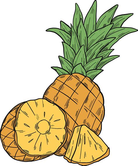 Pineapple Cartoon Cut In Half Clipart Full Size Clipart 5277317