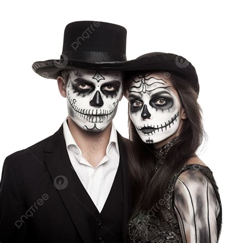 A Classy Couple With A Skeleton Make Up For Halloween Or All Souls Day