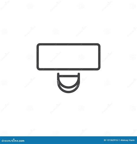 Desk And Chair Top View Outline Icon Stock Vector Illustration Of