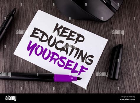 Handwriting Text Writing Keep Education Yourself Concept Meaning Never