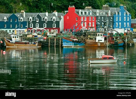 A View Of The Colourful House On The Seafront In Tobermory Isle Of