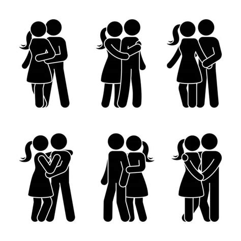 Royalty Free Stick Figures Kissing Clip Art Vector Images