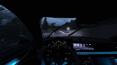 Driving Up Mountain During A Storm In Twin Turbo Porsche Assetto