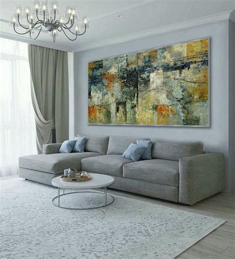 Extra Large Panoramic Modern Abstract Wall Art Hand