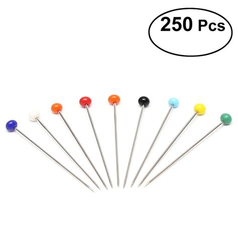 250pcs Glass Pearlized Head Pins Multicolor Sewing Pin For Diy Sewing
