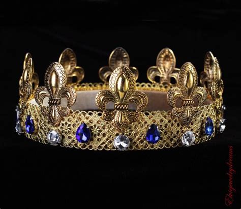Gold Dolce Male Crown For Royal King Nobel Imperial Medieval King