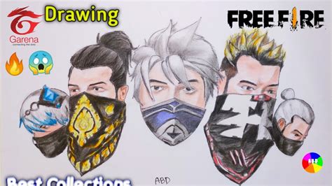 Free fire easy drawing | speed drawing. Free Fire All Time Best hairstyles & masks Drawing - YouTube