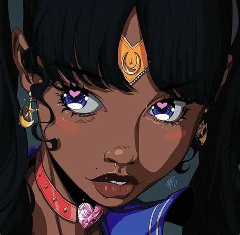 Black Anime Girl Characters Design