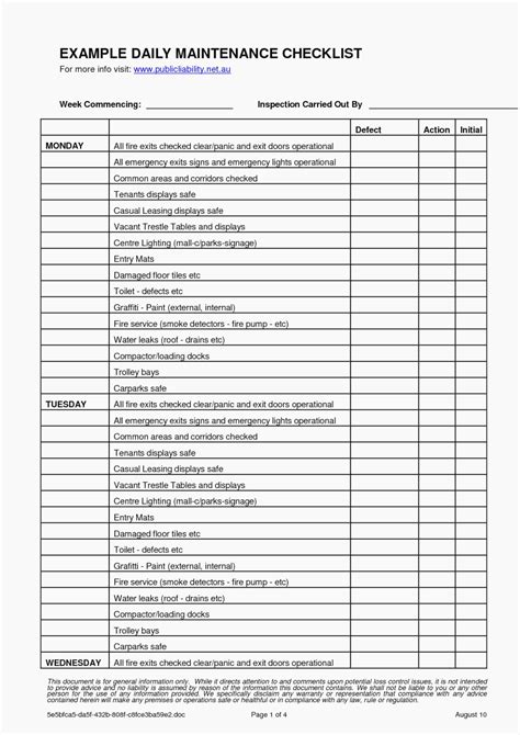 Printable Hvac Maintenance Checklist Pdf Printable World Holiday