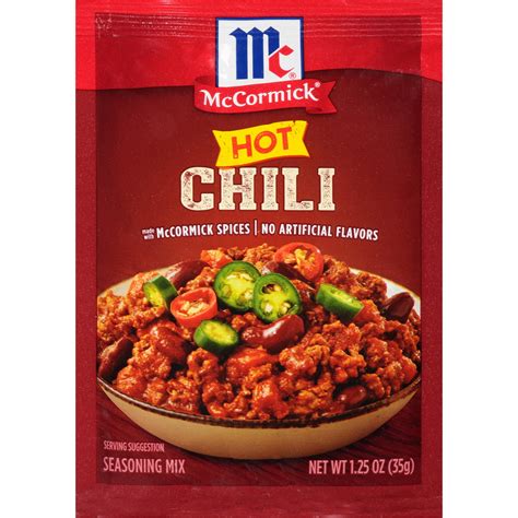 Mccormick Chili Seasoning Mix Hot 125 Oz Mixed Spices And Seasonings