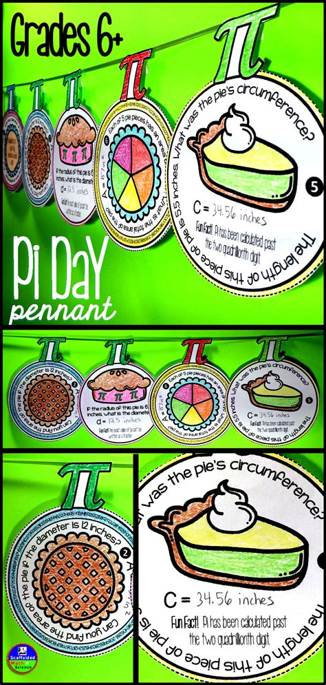 On march 14th, don't limit your study of pi to math class. Middle School Math Pi Day Pennant Activity | Pi day, Math, Middle school classroom