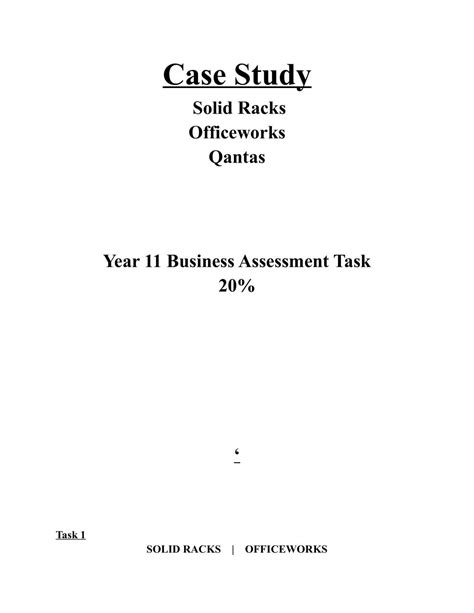 Business Studies Case Study Business Studies Year 11 Hsc Thinkswap