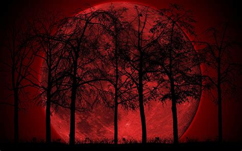Dark Red Moon Wallpapers On Wallpaperdog