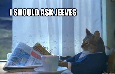 I Should Ask Jeeves Sophisticated Cat Quickmeme