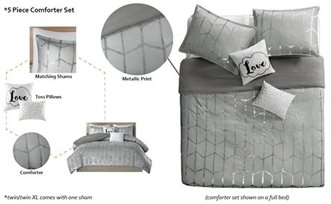 Intelligent Design Raina Comforter Microfiber Metallic