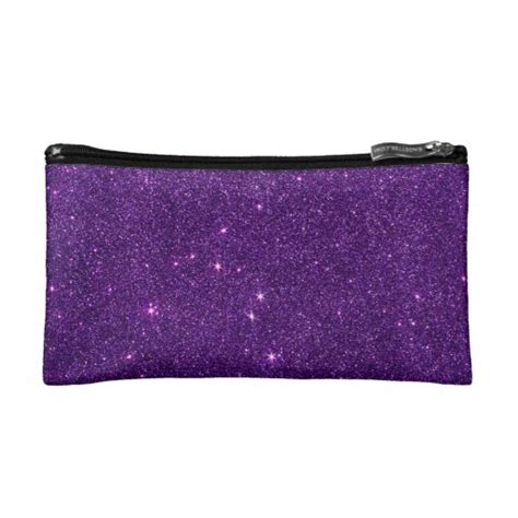 Image Of Bright Purple Glitter Cosmetics Bags Zazzle