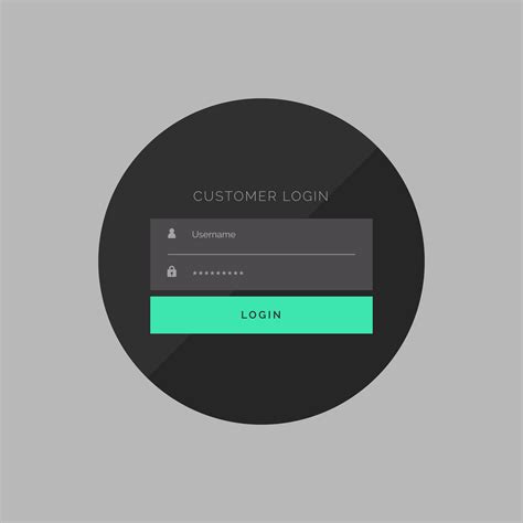 Dark Customer Login Form In Simple Style Download Free Vector Art